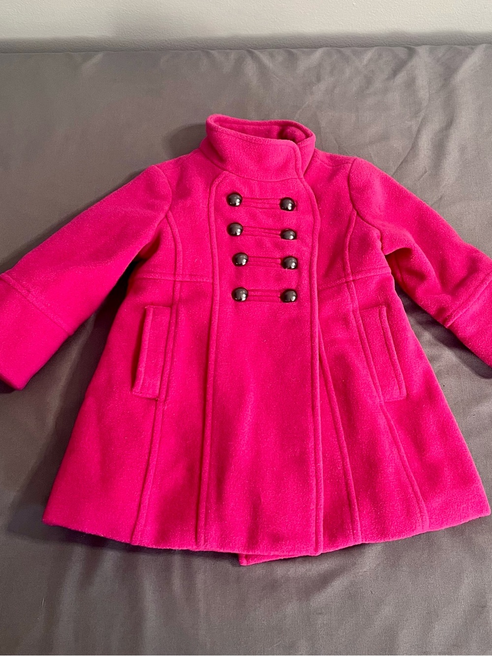 Kids 77 By American Eagle Hot Pink Peacoat Girls Size 12-18 Months Wool Blend